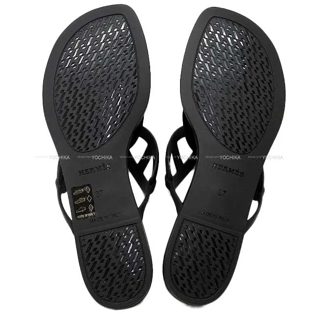 2022 SS HERMES sandals Egerie Noir (Black) Rubber #37[BRAND NEW][Authentic]