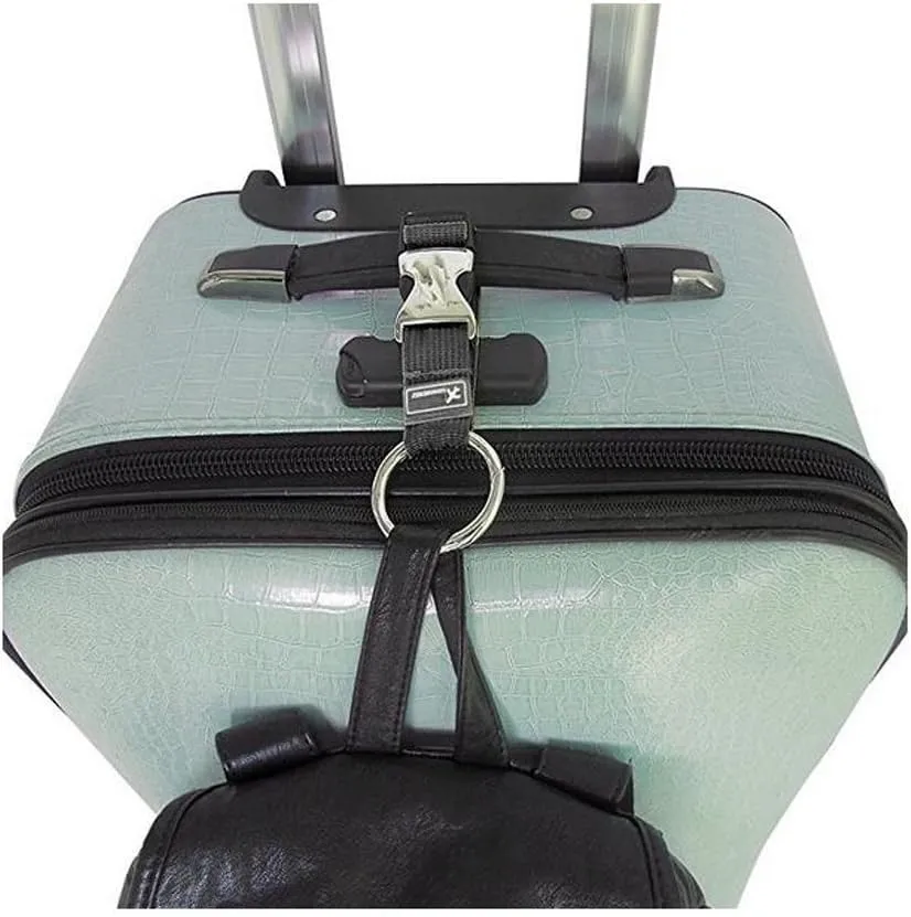 Add-A-Bag Luggage Strap Jacket Gripper, Luggage Straps Baggage Suitcase Belts Travel Accessories - Make Your Hands Free, Easy to Carry Your Extra Bags, Black