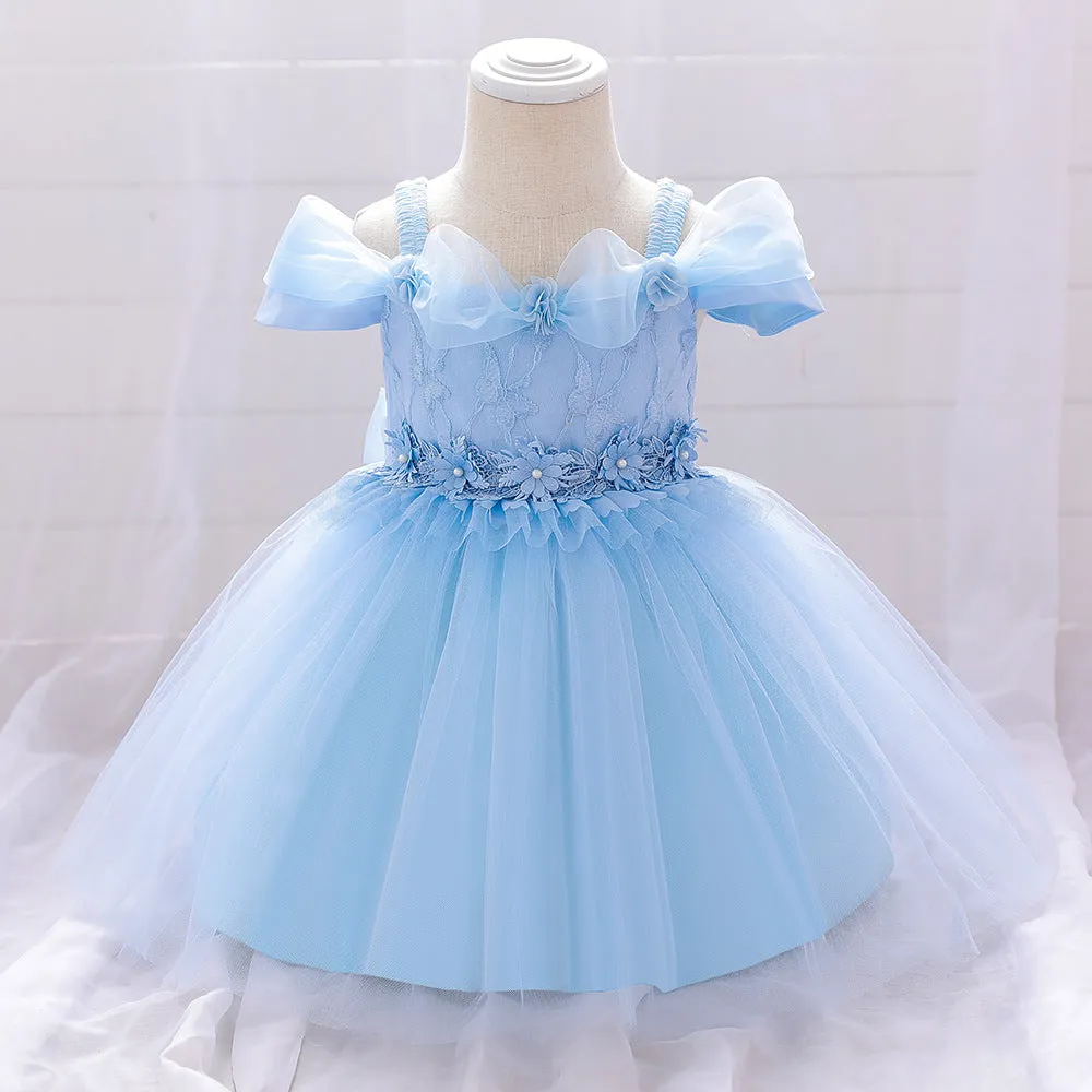 Baby Girl Birthday Dresses Toddler Lace Embroidery Fluffy Formal Princess Dress