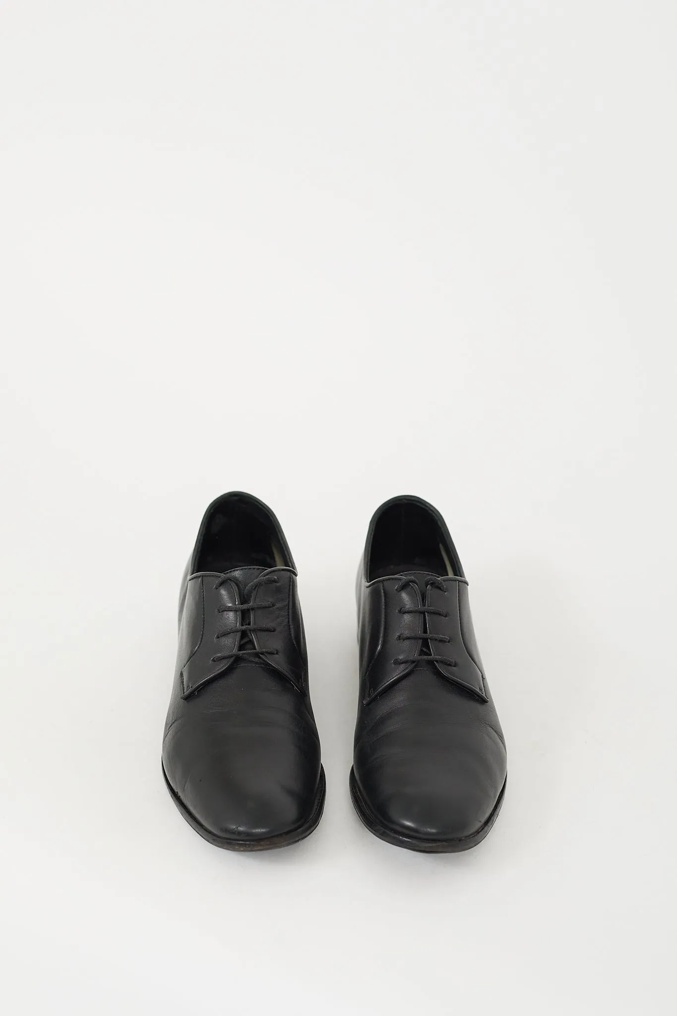 Black Leather Lace Up Derby