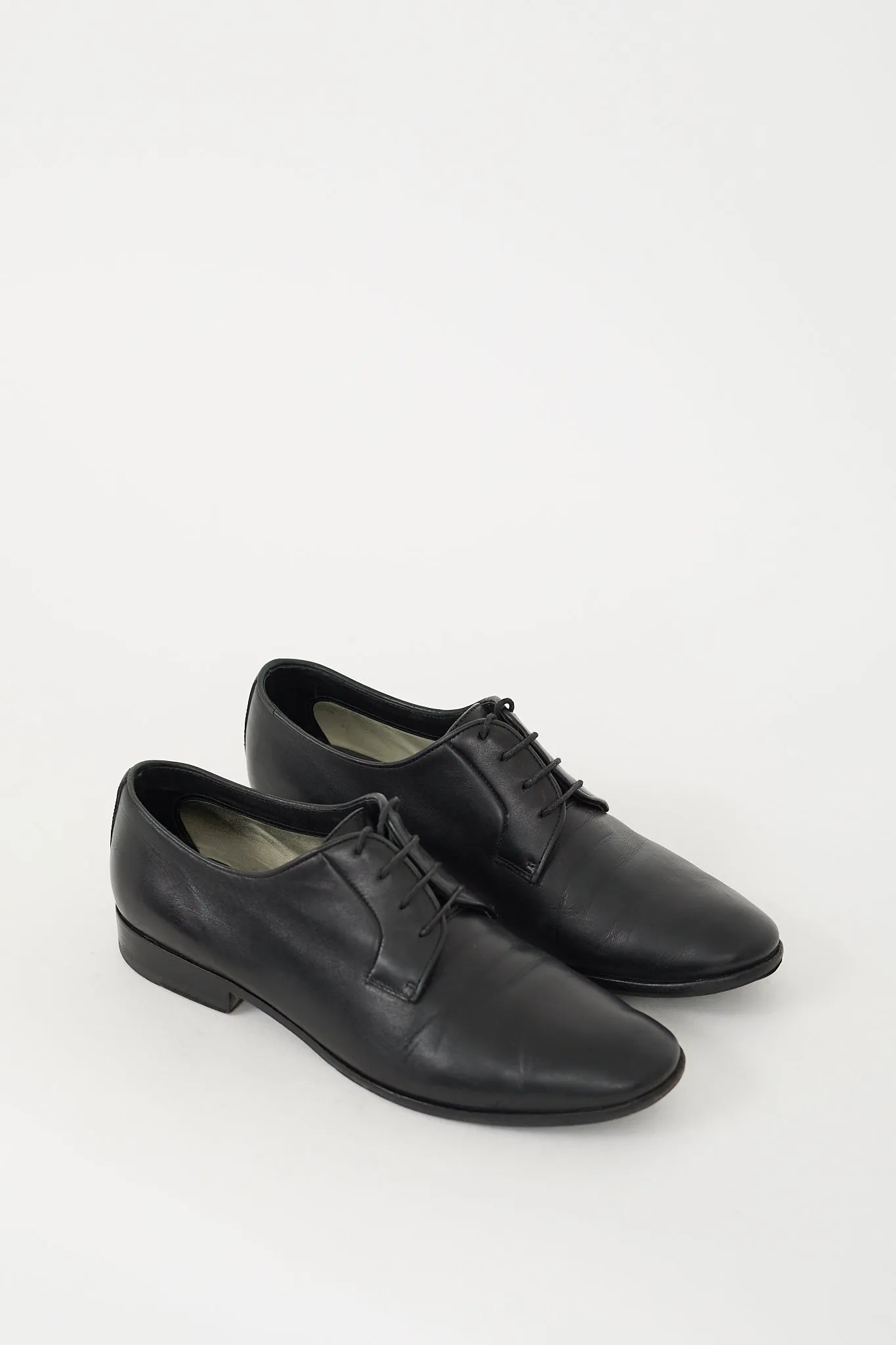 Black Leather Lace Up Derby