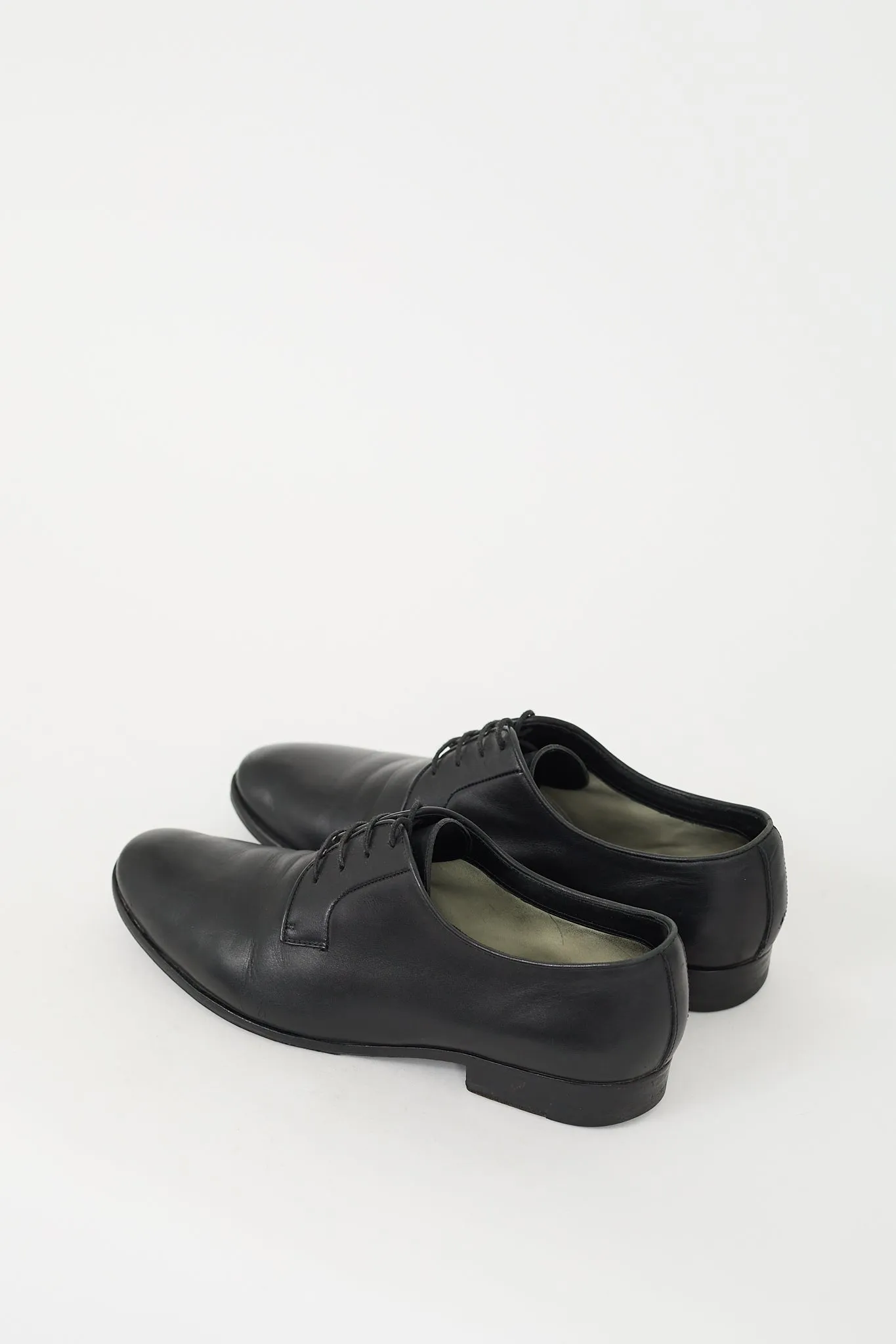 Black Leather Lace Up Derby