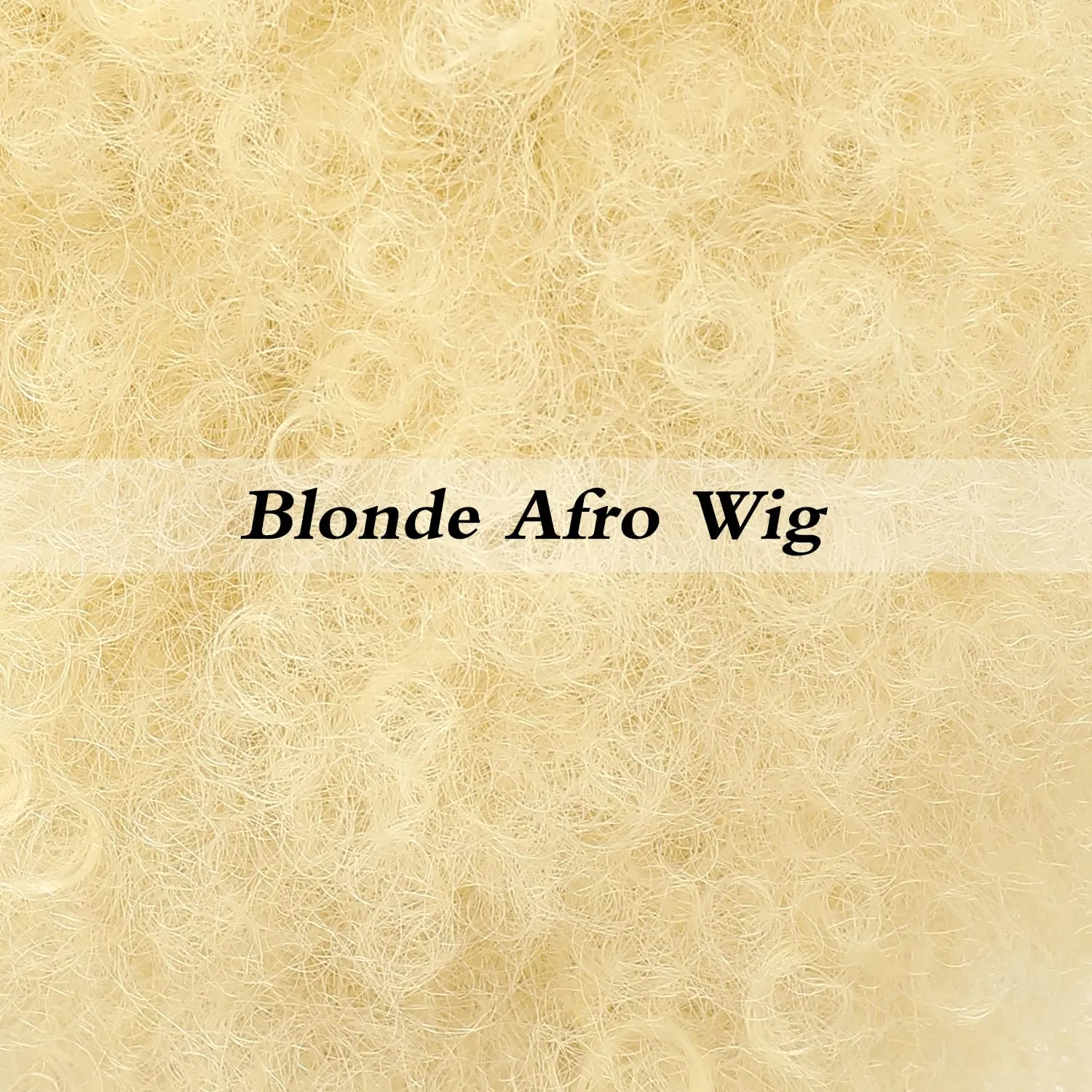 Blonde 70s Afro Wig for Men With Glasses Necklace Mustache and Wig Cap Natural Fluffy Afro Disco Wig Curly Synthetic Hair Wig for Halloween Chrismas Cosplay Party