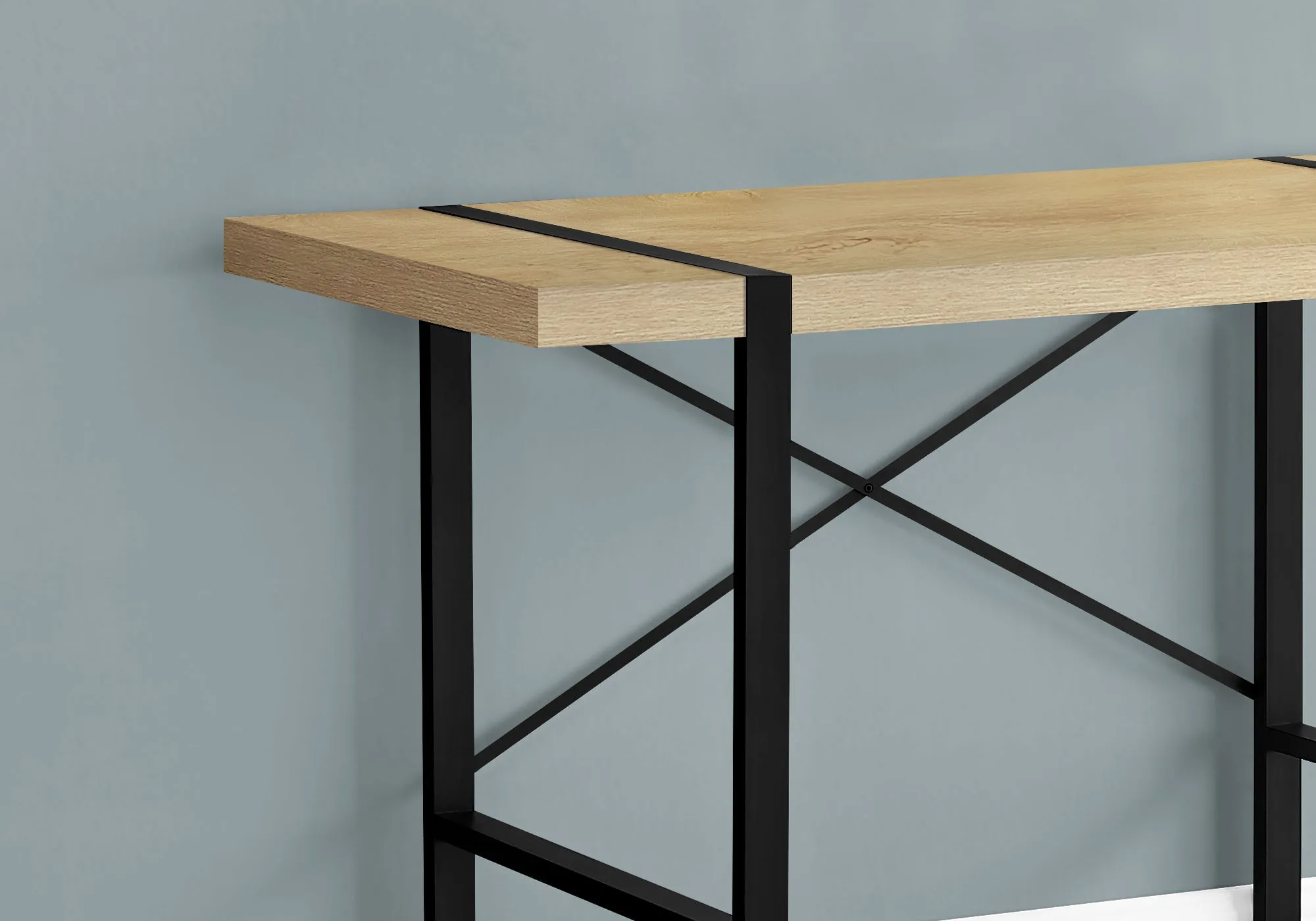Computer Desk - 48"L / Natural / Black Metal