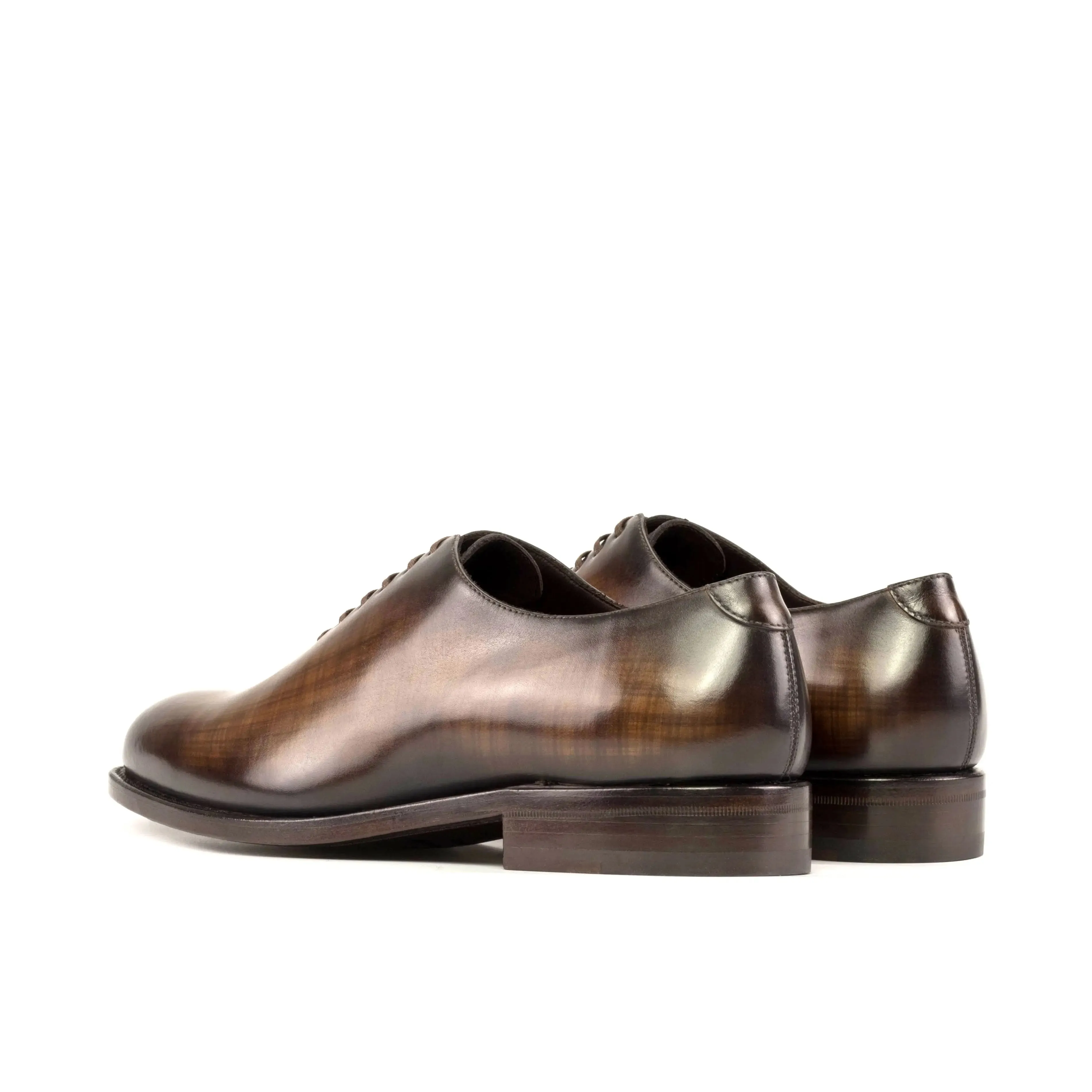DapperFam Giuliano in Brown Men's Hand-Painted Patina Whole Cut