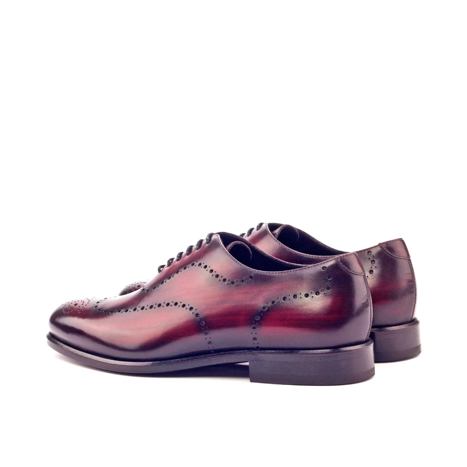 DapperFam Giuliano in Burgundy Men's Hand-Painted Patina Whole Cut