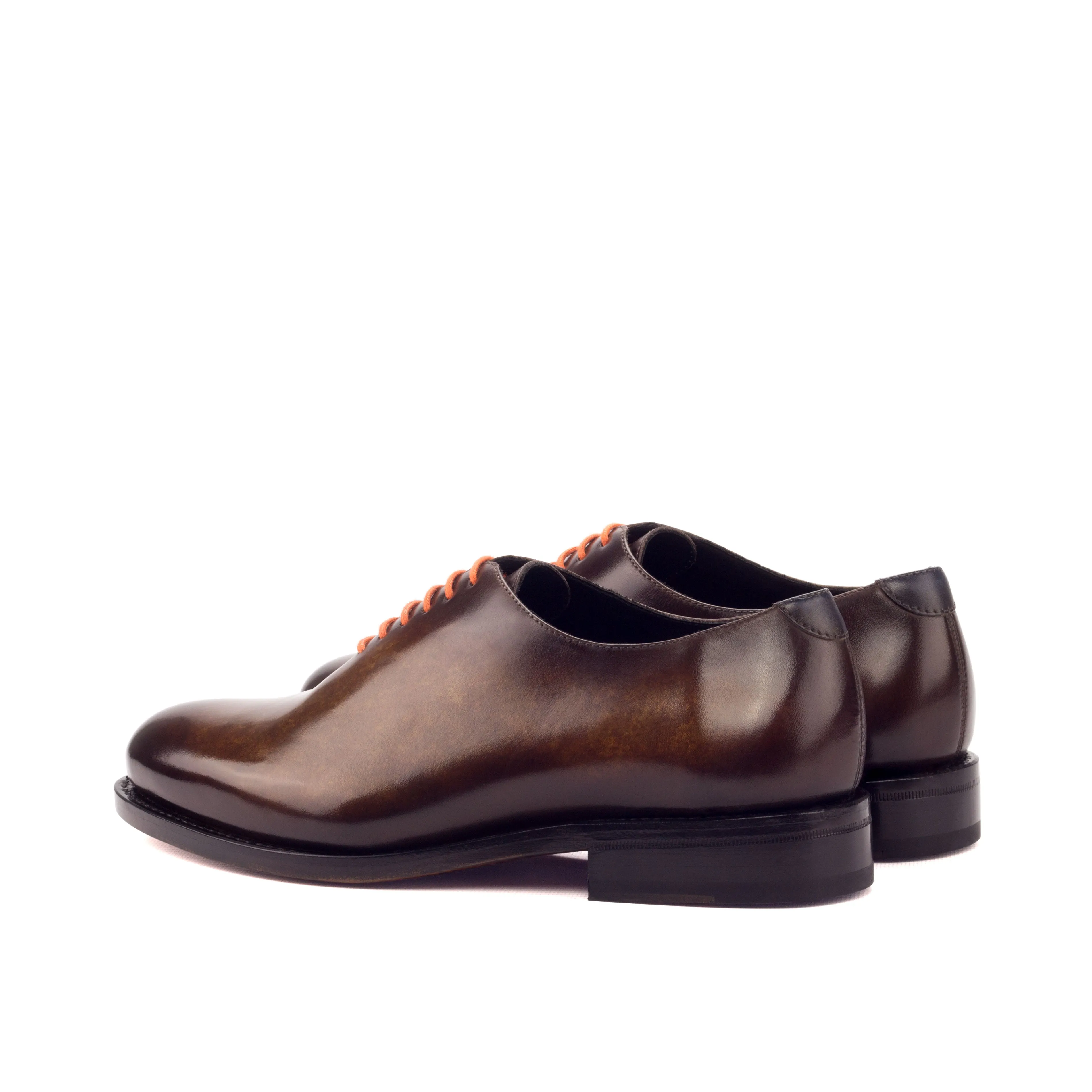 DapperFam Giuliano in Cognac / Denim Men's Hand-Painted Patina Whole Cut