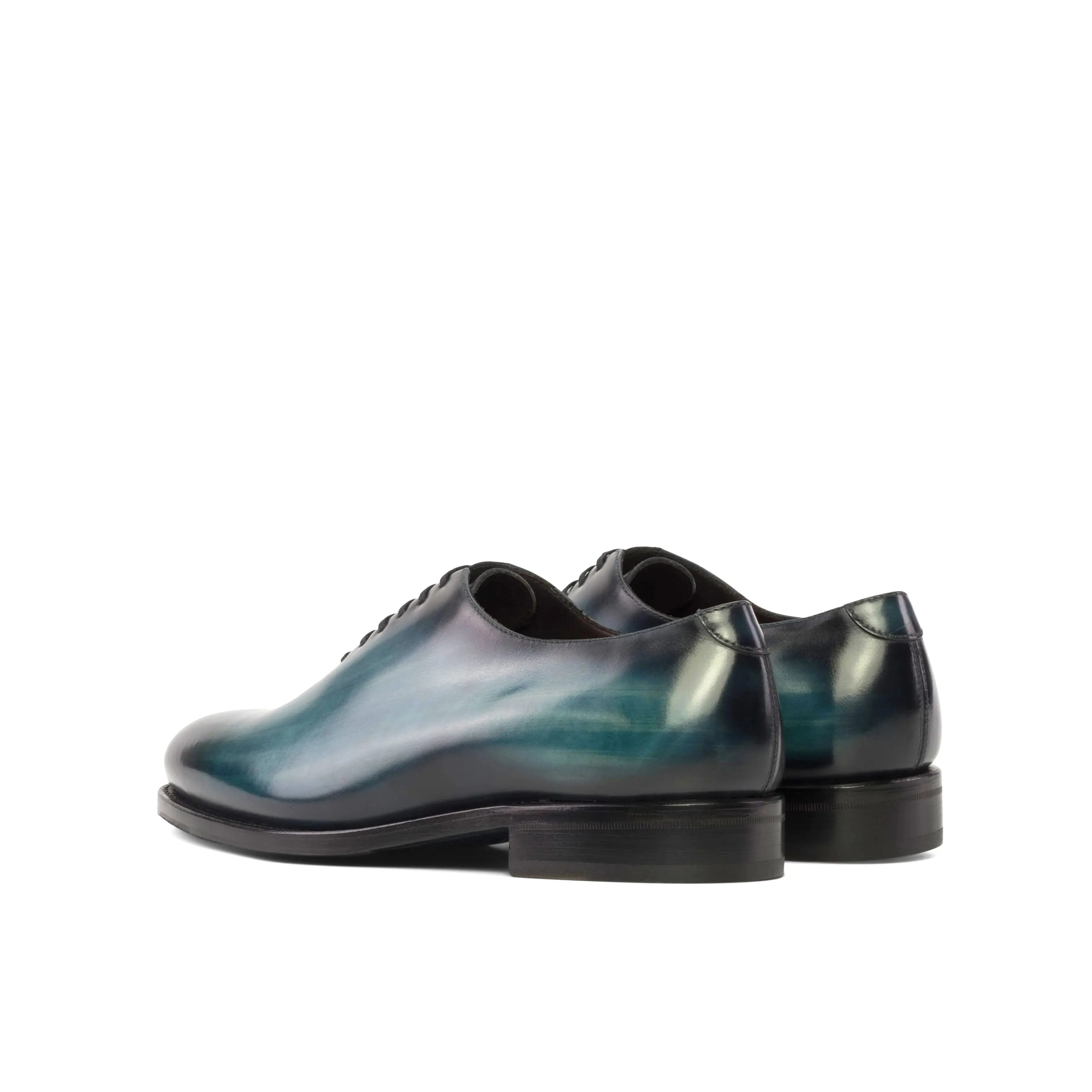 DapperFam Giuliano in Turquoise Men's Hand-Painted Patina Whole Cut