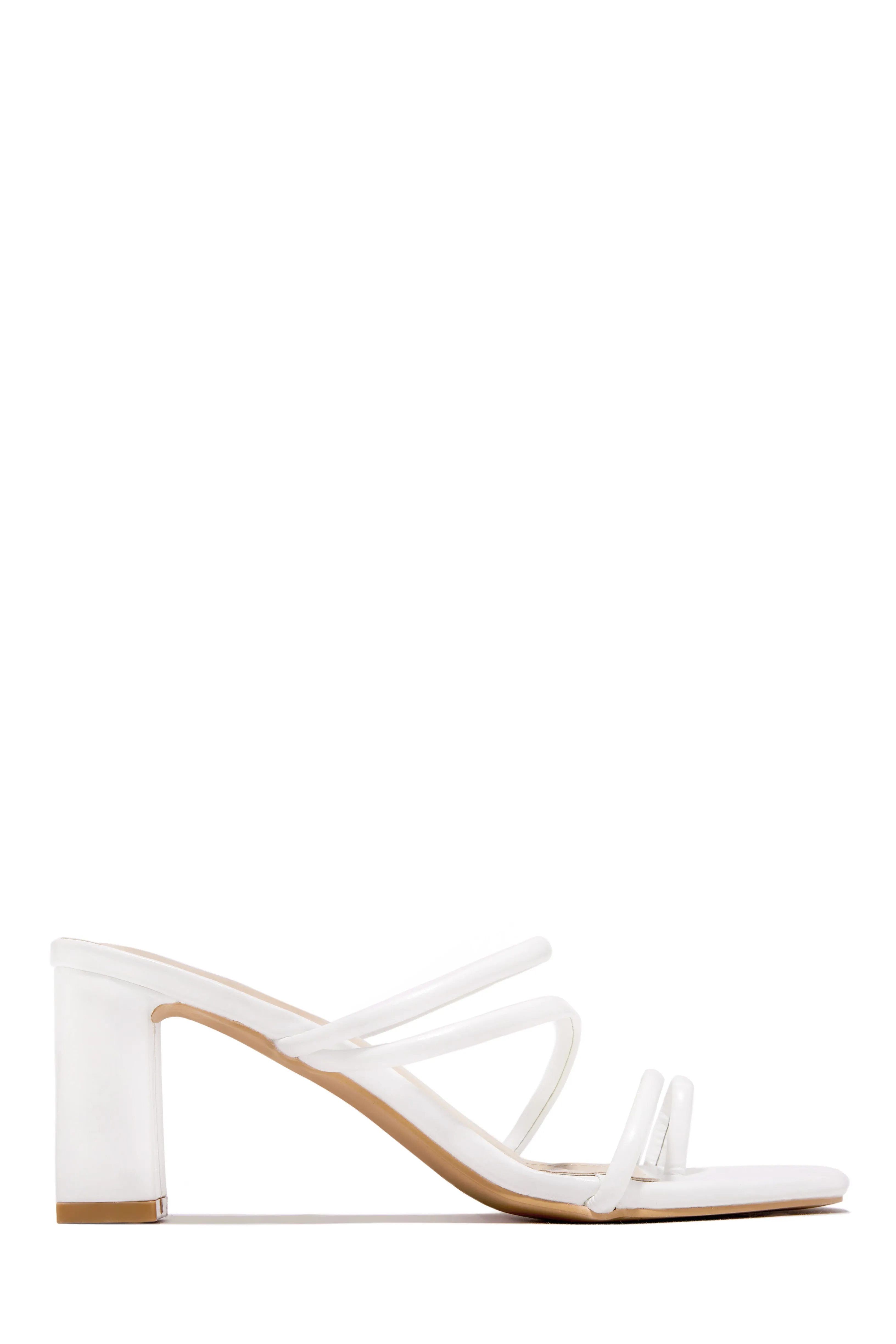 Elci Block Mid Heel Mules - Nude