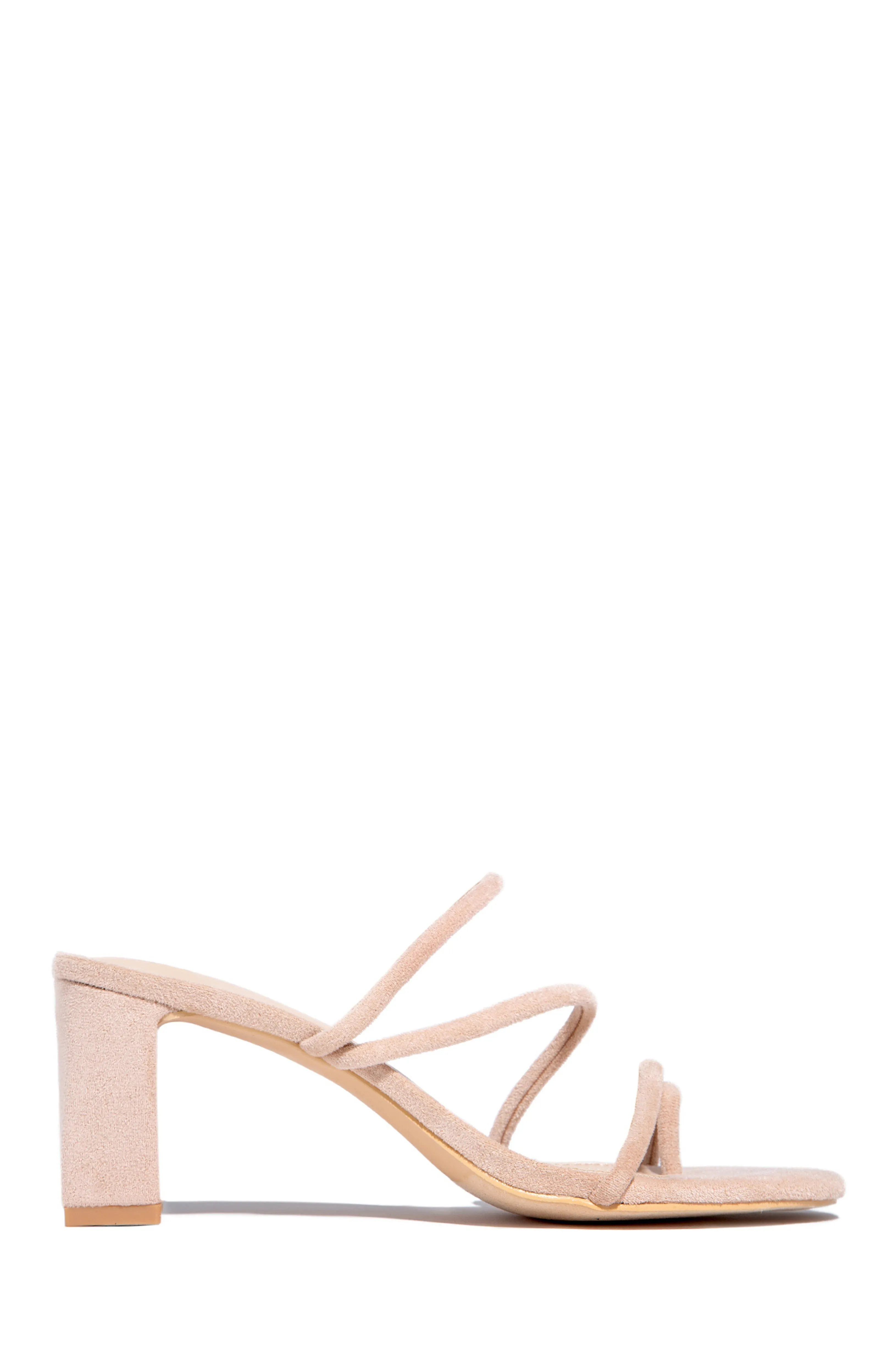 Elci Block Mid Heel Mules - Nude