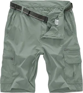 Jessie Kidden Mens Outdoor Casual Expandable Waist Lightweight Water Resistant Quick Dry Fishing Hiking Shorts