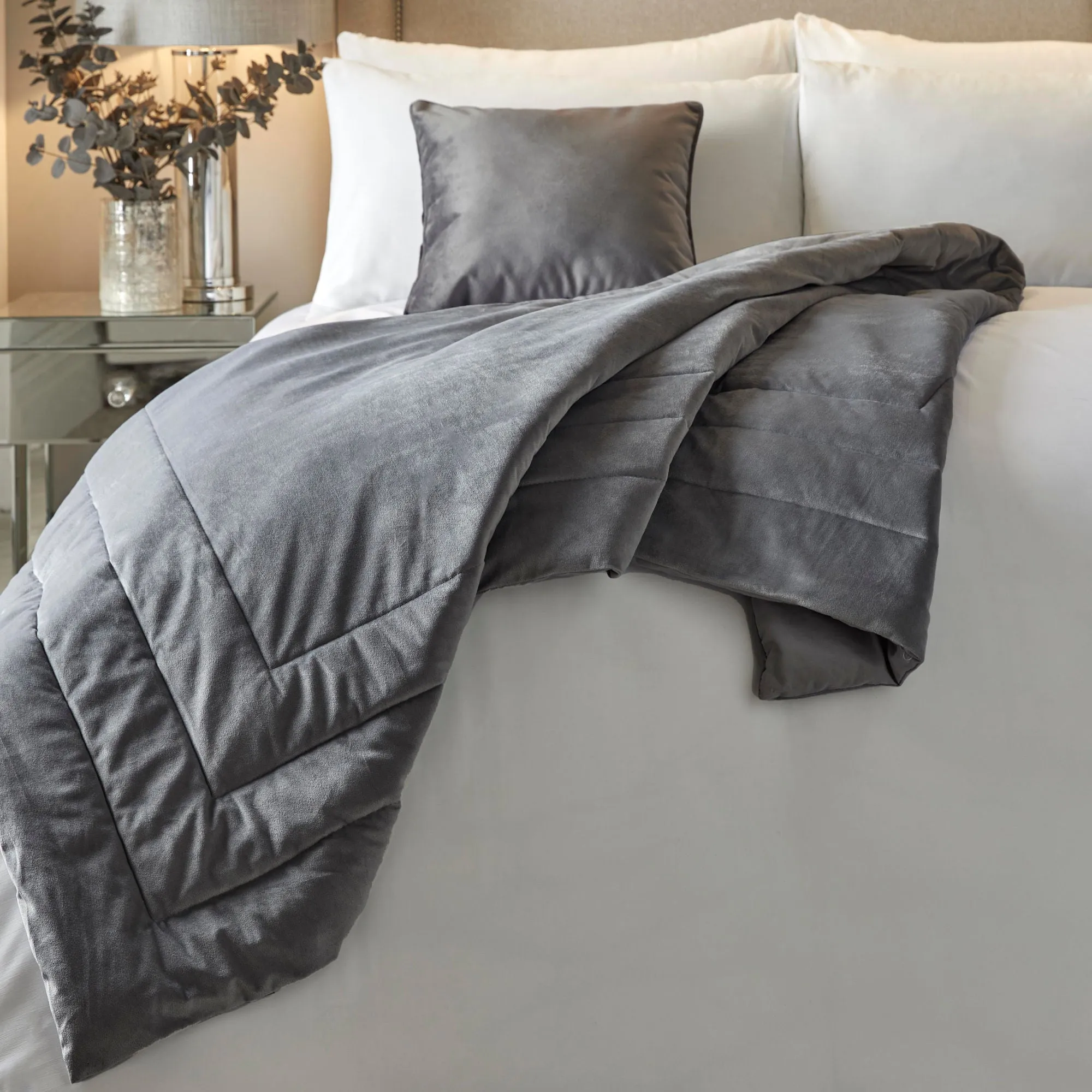 Melanie Bedspread by Soiree in Slate 150cm x 220cm