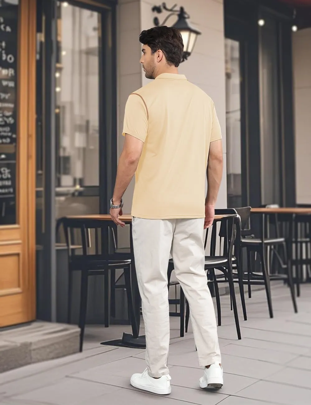 Men's Polo Shirts Short Sleeve Golf Polo T Shirt Lightweight Casual Button Down Shirts Summer Collared with Pocket
