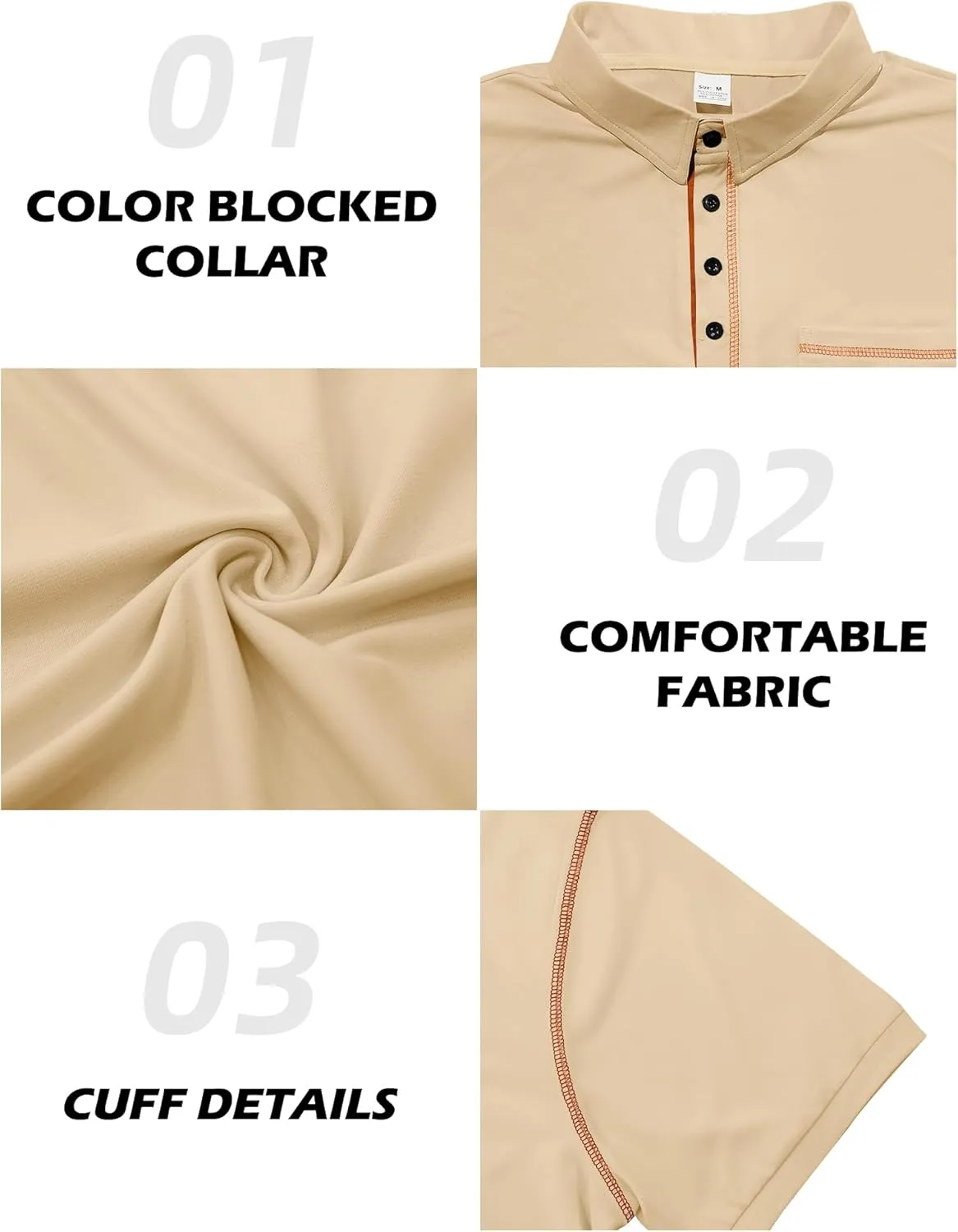 Men's Polo Shirts Short Sleeve Golf Polo T Shirt Lightweight Casual Button Down Shirts Summer Collared with Pocket