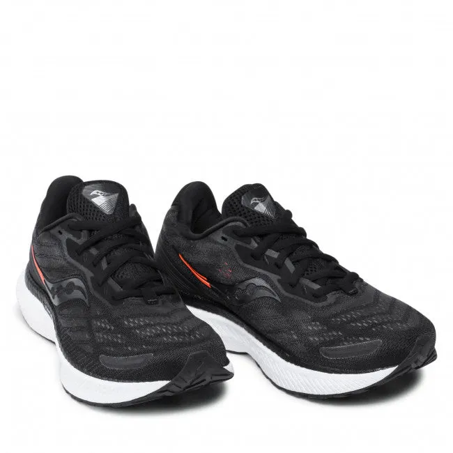 Mens Saucony Triumph 19 Running Shoes - Lightweight Cushioned, Breathable, Black/White