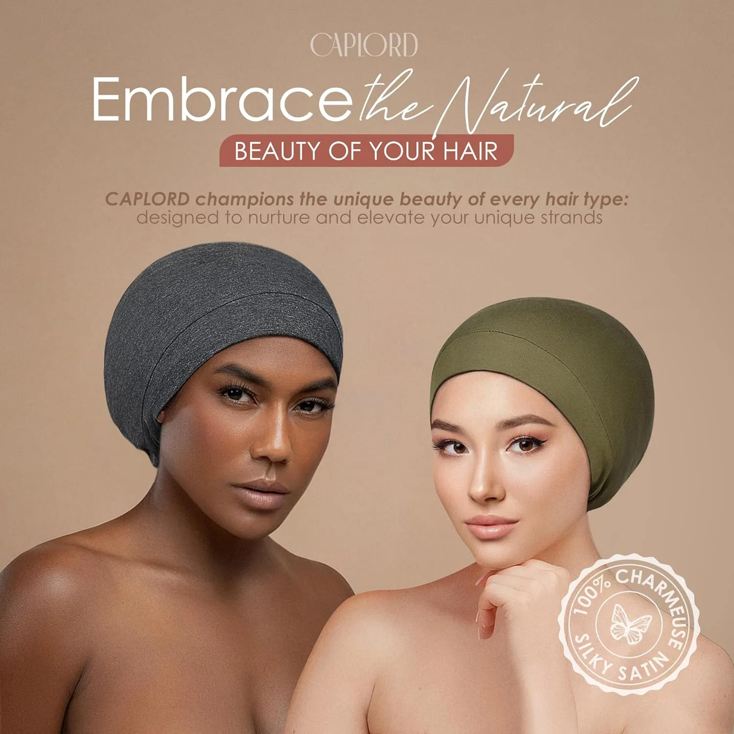 Silk Satin Bonnet Hair Cover Sleep Cap for Sleeping Beanie Hat Adjustable Stay On Headwear Lined Natural Nurse Cap for Women