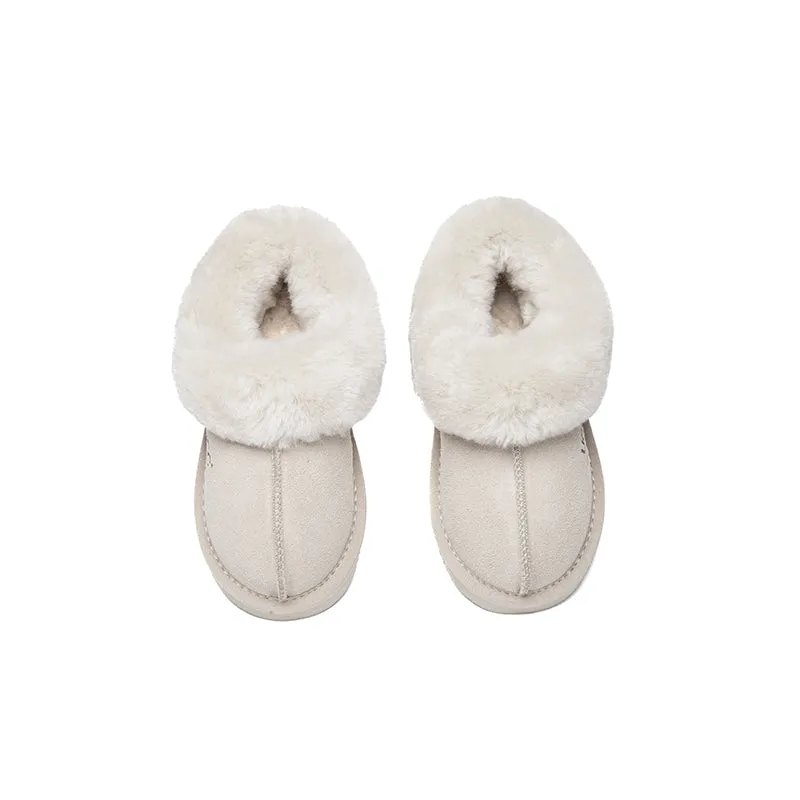 UGG Slippers Kids Sheepskin Wool Ankle Homey