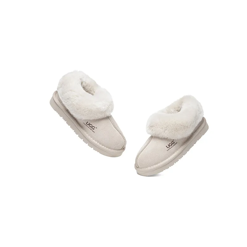 UGG Slippers Kids Sheepskin Wool Ankle Homey