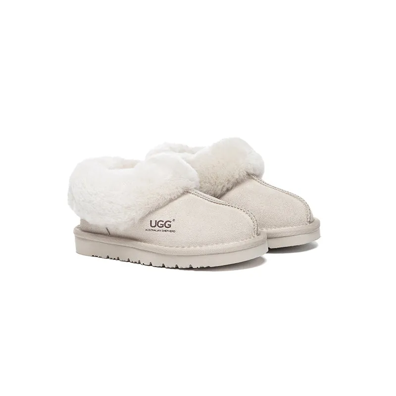 UGG Slippers Kids Sheepskin Wool Ankle Homey