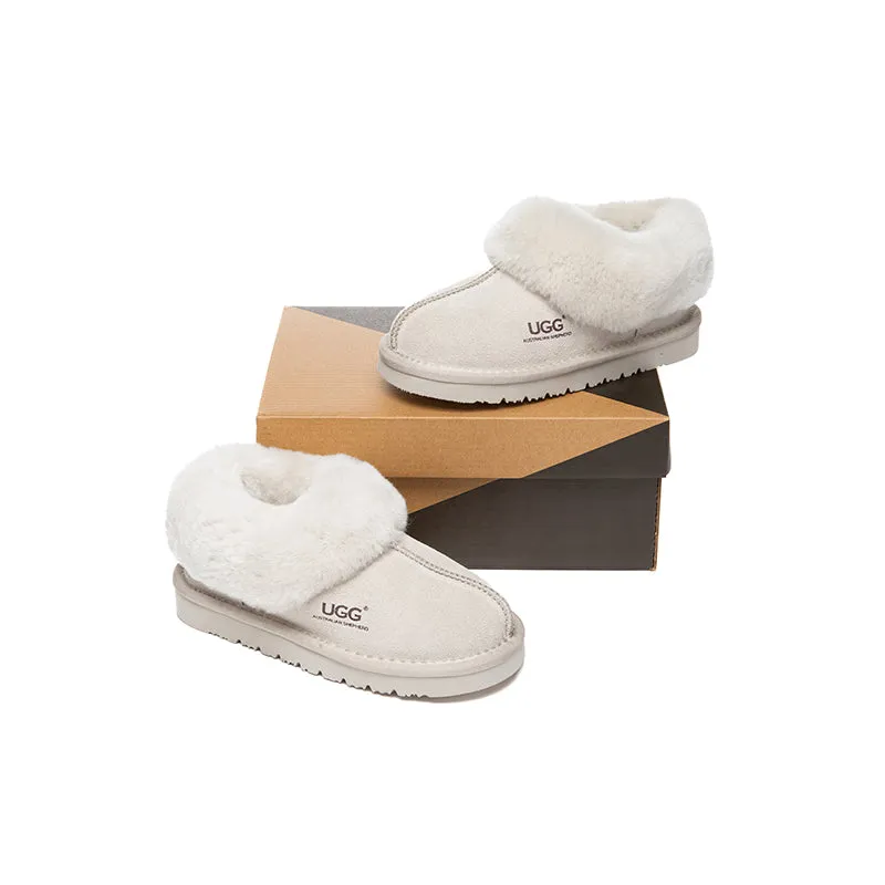 UGG Slippers Kids Sheepskin Wool Ankle Homey