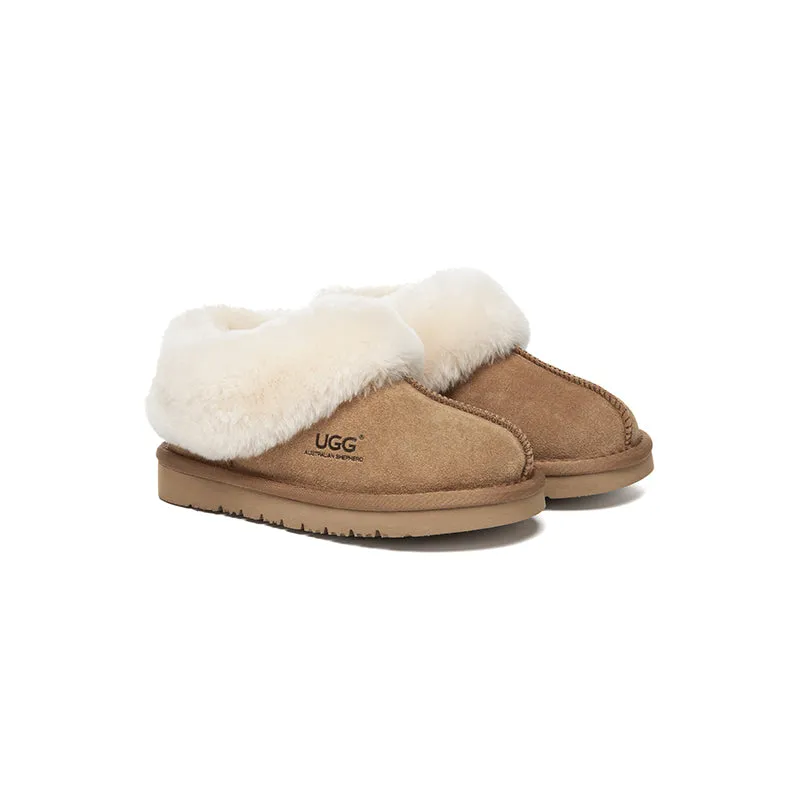 UGG Slippers Kids Sheepskin Wool Ankle Homey