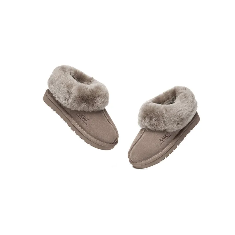 UGG Slippers Kids Sheepskin Wool Ankle Homey
