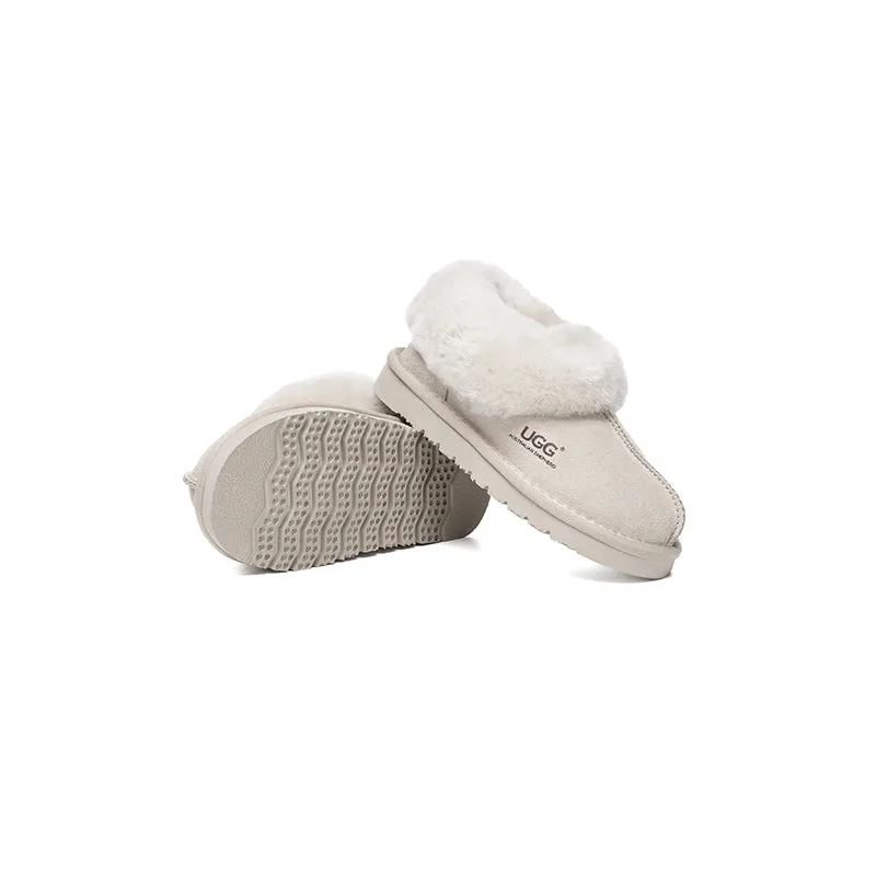 UGG Slippers Kids Sheepskin Wool Ankle Homey