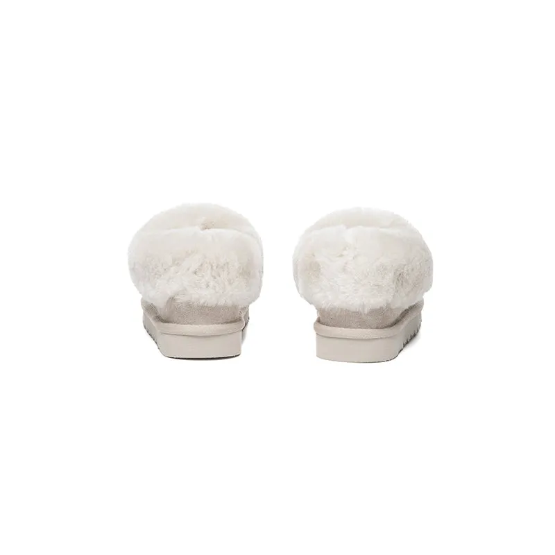 UGG Slippers Kids Sheepskin Wool Ankle Homey