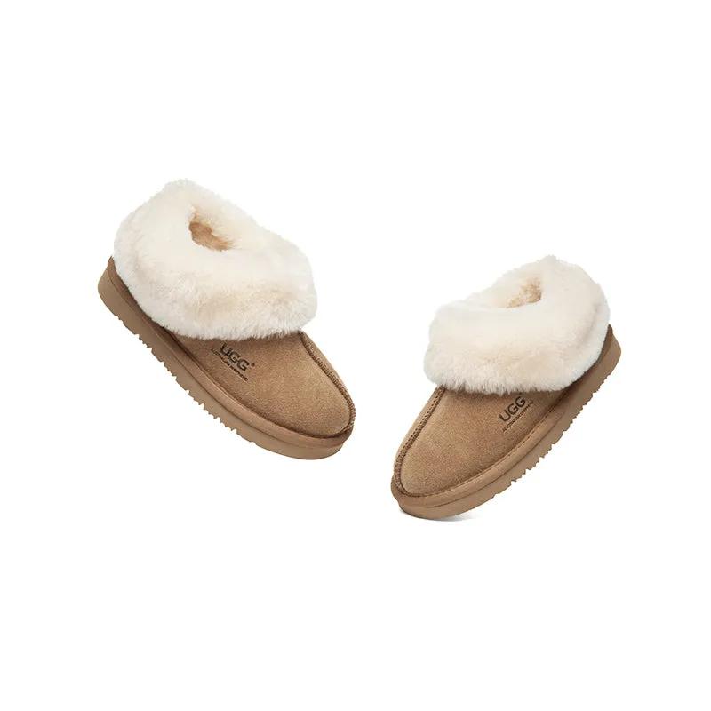 UGG Slippers Kids Sheepskin Wool Ankle Homey