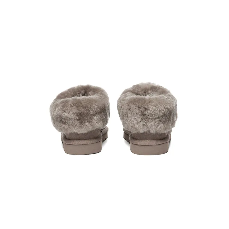 UGG Slippers Kids Sheepskin Wool Ankle Homey