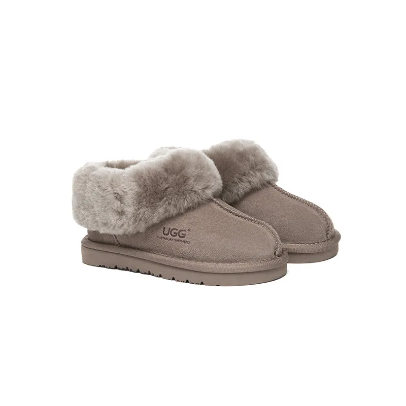 UGG Slippers Kids Sheepskin Wool Ankle Homey