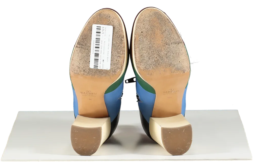 Valentino Multicoloured Striped Leather Ankle Boots UK 3 EU 36 👠