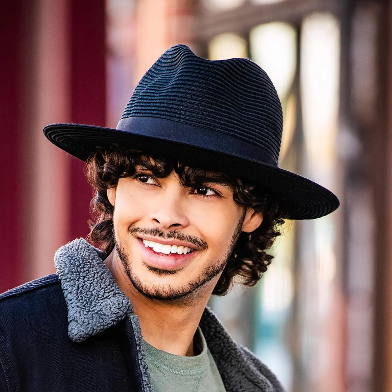 Wallaroo Hat Company Men??s Palm Beach Fedora ?C UPF 50  UV Sun Protection, Wide Brim Sun Hat, Packable Design, Adjustable Size