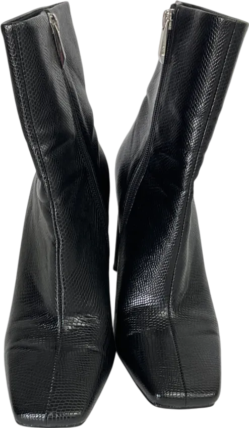 ZARA Black Textured Ankle Boots UK 4 EU 37 👠