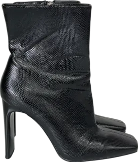 ZARA Black Textured Ankle Boots UK 4 EU 37 👠
